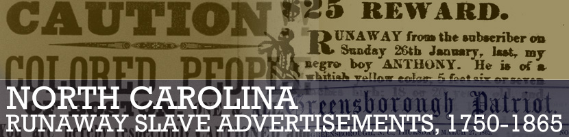 Image of the North Carolina Runaway Slave Advertisements Logo