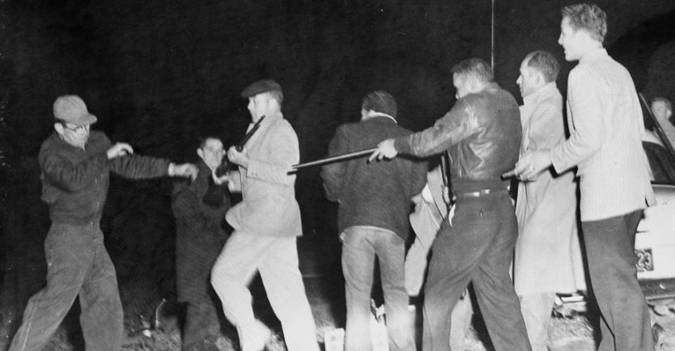 Image of Lumbee Men Fighting KKK